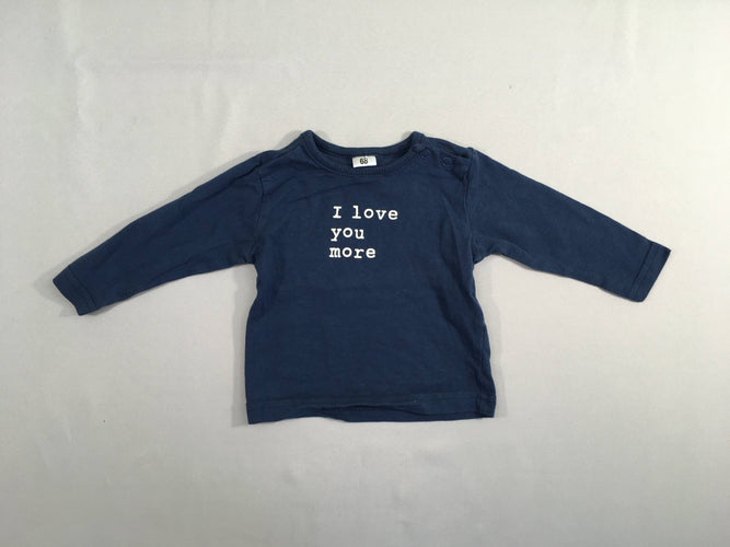 T-shirt m.l bleu foncé I love you more, moins cher chez Petit Kiwi