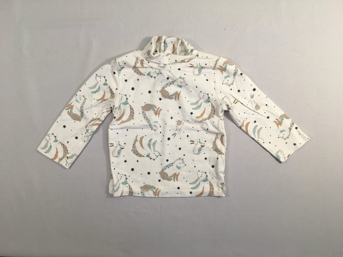 T-shirt m.l blac col roulé ours étoiles, moins cher chez Petit Kiwi