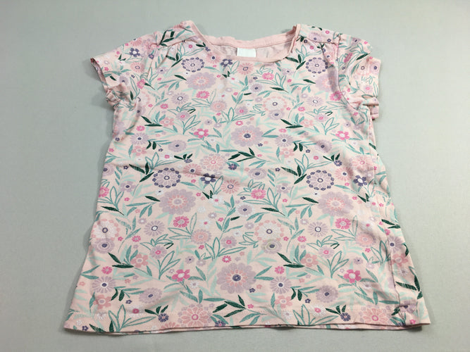 T-shirt m.c jersey rose clair , fleurs pastelles, moins cher chez Petit Kiwi