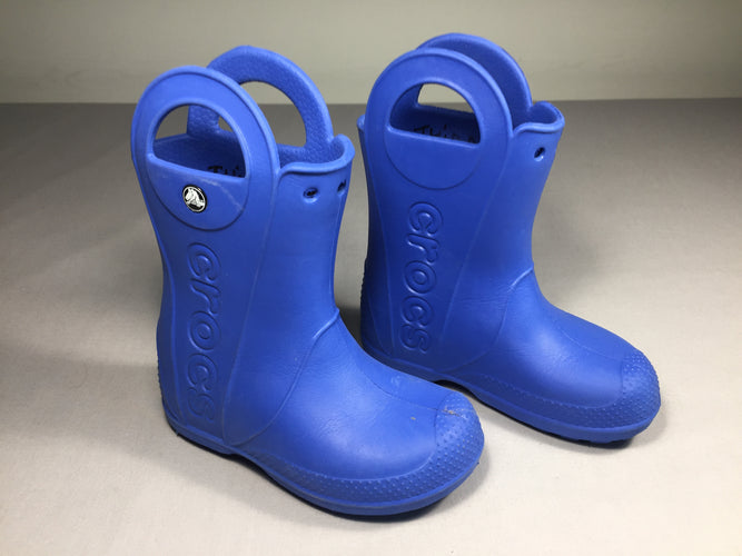 Bottes de pluie Crocs - bleues - C12 - 28 - TB état, moins cher chez Petit Kiwi