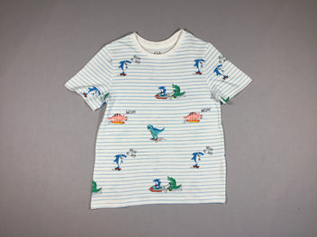 T-shirt m.c blanc lingné dinosaures