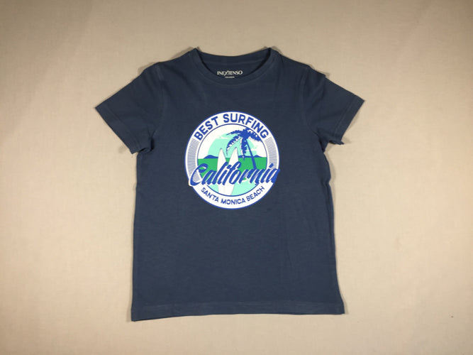 T-shirt m.c bleu rond blanc California, moins cher chez Petit Kiwi
