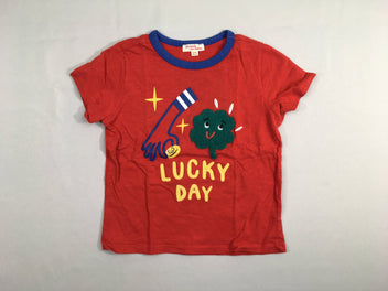 T-shirt m.c rouge flammé Lucky relief