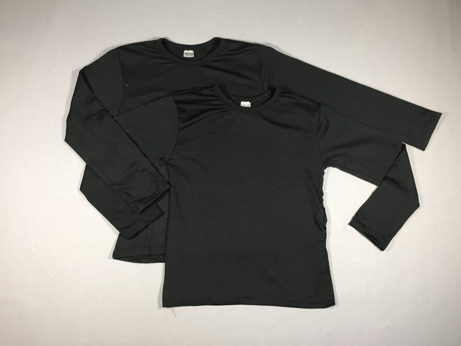 2 chemisettes m.l noirs polyester, moins cher chez Petit Kiwi