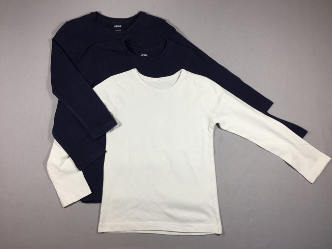3 chemisettes m.l (2 bleu foncé  et 1 blanc), moins cher chez Petit Kiwi