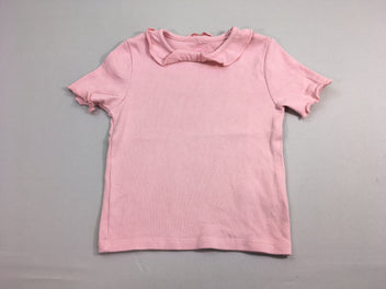 T-shirt m.c côtelé rose col