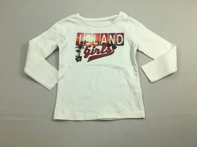 T-shirt m.l blanc Island girls, moins cher chez Petit Kiwi