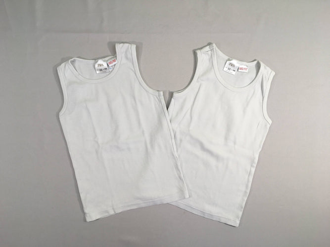 Lot de 2 chemisettes s.m blanches, moins cher chez Petit Kiwi
