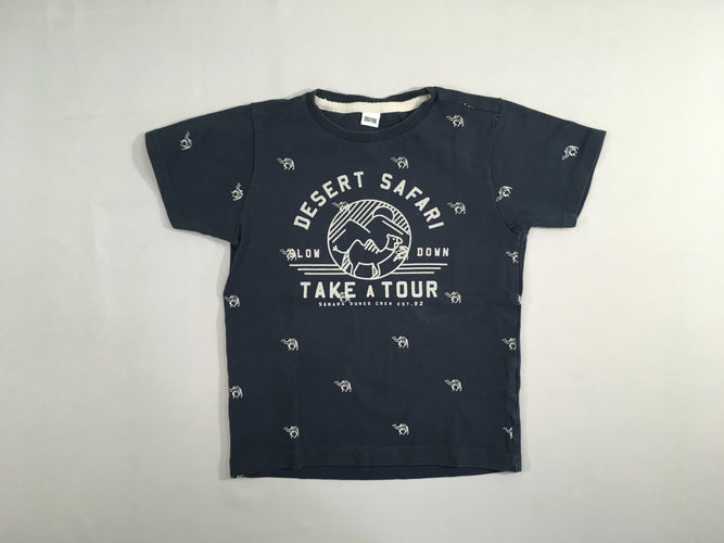 T-shirt m.c coton piqué bleu foncé desert safari, moins cher chez Petit Kiwi