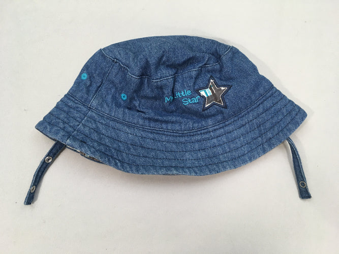 Chapeau réversible bleu clair/brun, moins cher chez Petit Kiwi