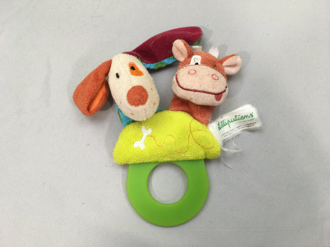 Anneau de dentition/hochet Jef et Vicky, moins cher chez Petit Kiwi
