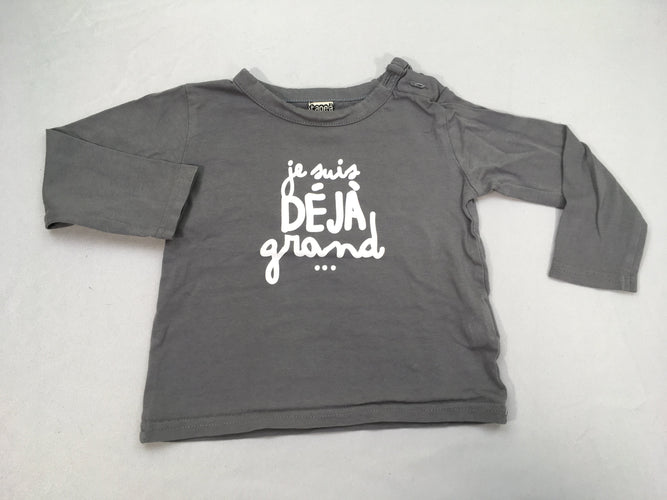 T-shirt m.l gris je suis déja grand, moins cher chez Petit Kiwi