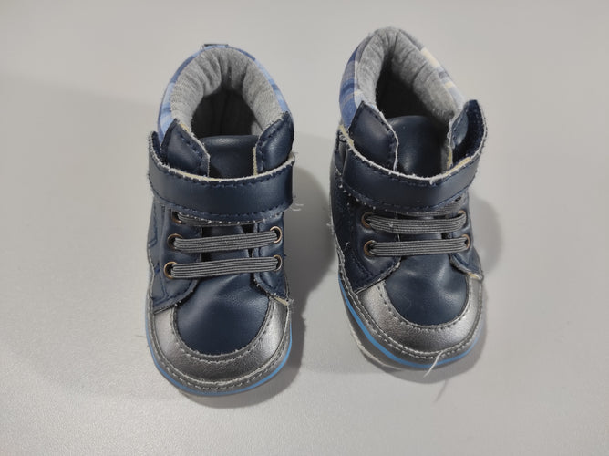 Chaussons bleu marine , argenté, moins cher chez Petit Kiwi