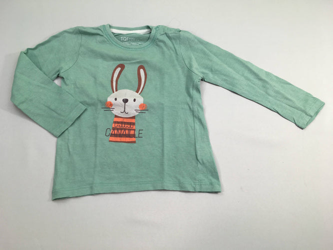 T-shirt m.l vert d'eau Lapin, moins cher chez Petit Kiwi