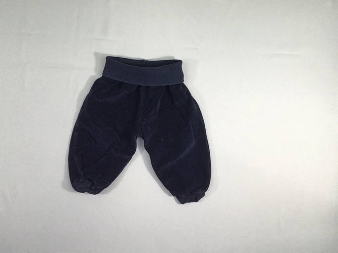 Pantalon velours/éponge bleu marine, moins cher chez Petit Kiwi