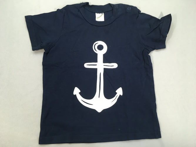 T-shirt m.c bleu marine ancre, moins cher chez Petit Kiwi