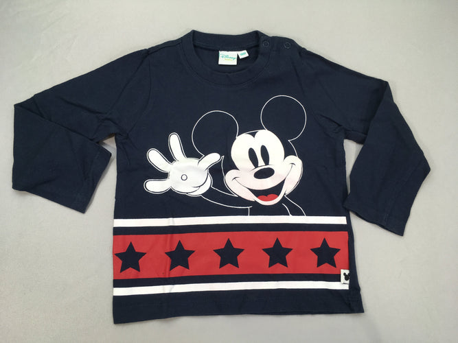 T-shirt m.l bleu marine Mickey, moins cher chez Petit Kiwi