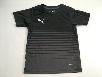 T-shirt maillot m.c noir / anthracite ligné logo blanc