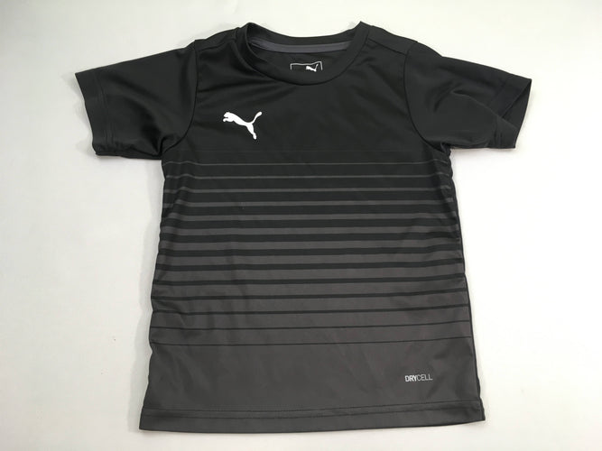 T-shirt maillot m.c noir / anthracite ligné logo blanc, moins cher chez Petit Kiwi