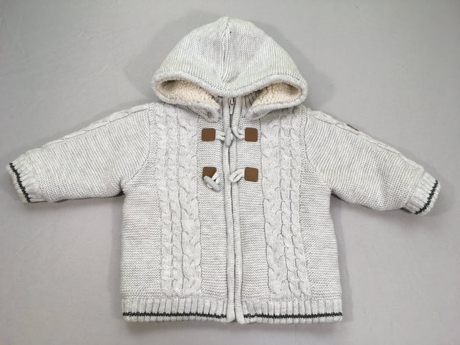 Gilet veste à capuche gris doublé peluche, moins cher chez Petit Kiwi