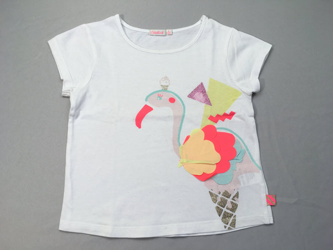 T-shirt m.c blanc flamand rose, moins cher chez Petit Kiwi
