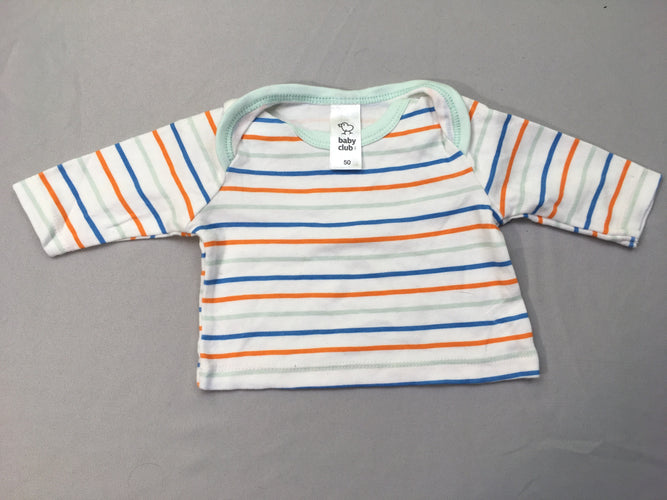 T-shirt m.l blanc rayé, moins cher chez Petit Kiwi