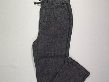 Pantalon molleton gris carreaux bandes latérales