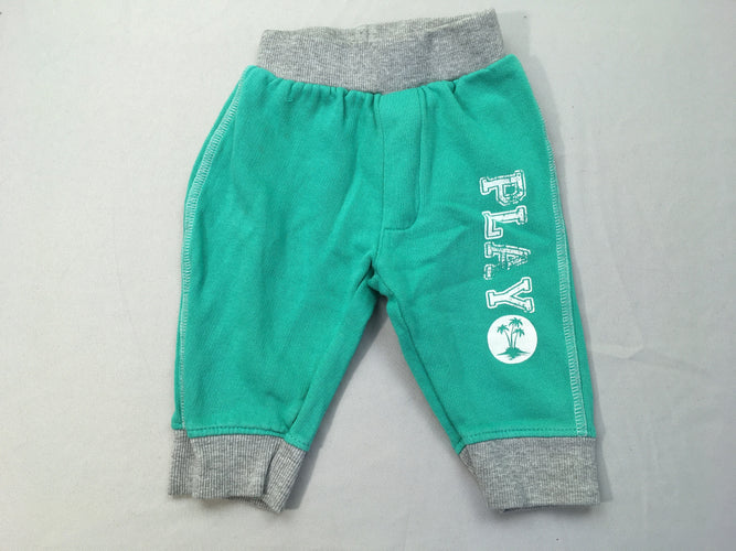 Pantalon de training vert/gris play, moins cher chez Petit Kiwi