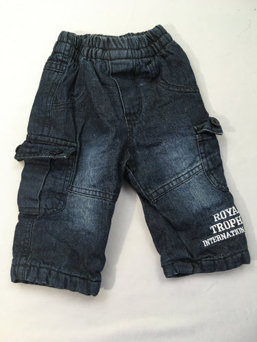 Jeans poches latérales doublé jersey, moins cher chez Petit Kiwi