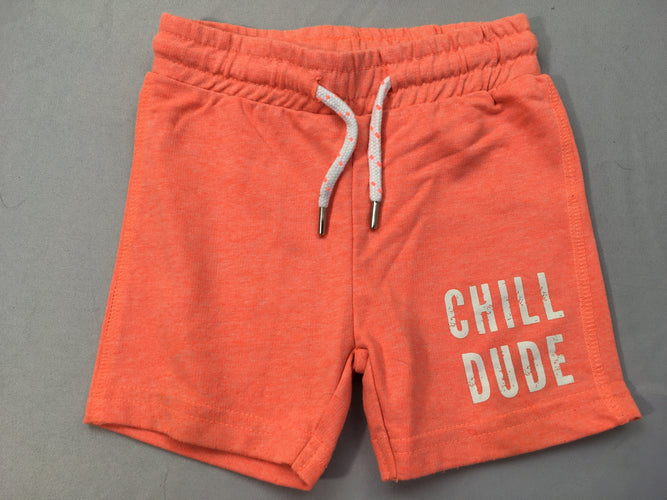 Bermuda molleton chiné orange chill dude, moins cher chez Petit Kiwi