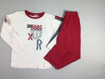 Pyjama 2 pc jersey blan/rouge 3809