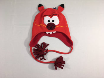 Bonnet/chapka polar rouge dragon