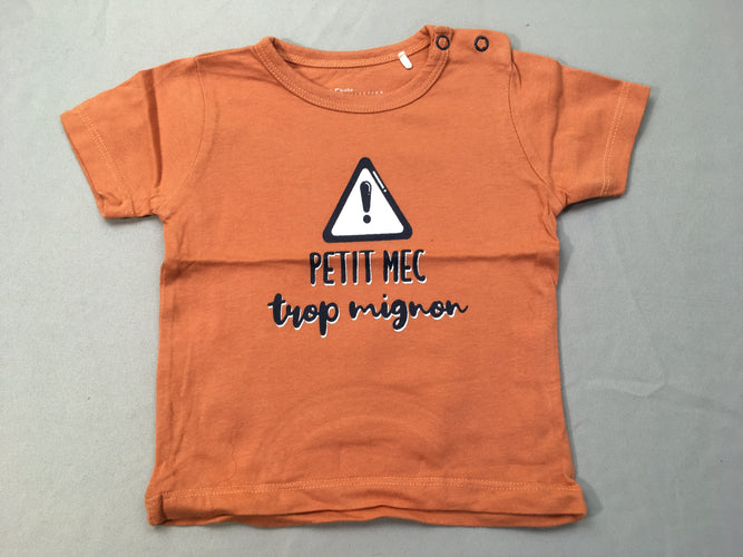T-shirt m.c orange petit mec trop mignon, moins cher chez Petit Kiwi