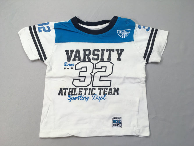 T-shirt m.c blanc/bleu Varsity 32, moins cher chez Petit Kiwi