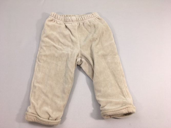 Pantalon velours beige ouatiné doublé jersey, moins cher chez Petit Kiwi