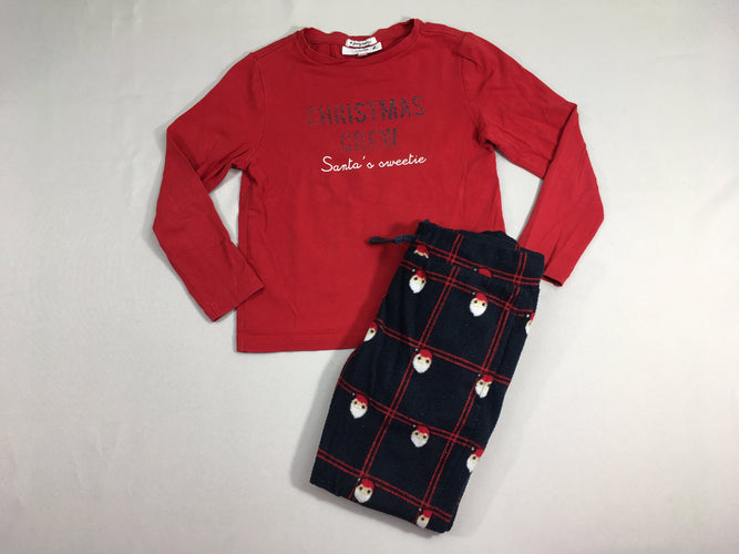 Pyjama 2pc jersey/polar rouge Christmas, moins cher chez Petit Kiwi