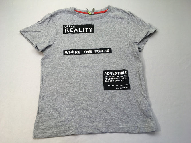 T-shirt m.c gris chiné Reality, moins cher chez Petit Kiwi
