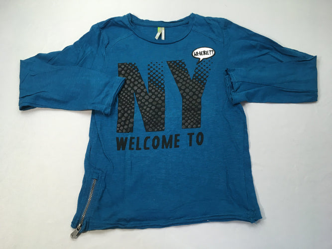 T-shirt m.l bleu flammé NY, moins cher chez Petit Kiwi
