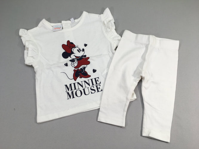 T-shirt m.c blanc Minnie + Legging, moins cher chez Petit Kiwi