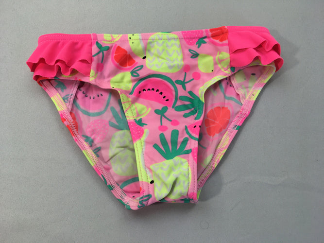 2 culottes de maillots, jaune néon/ rose fruits, moins cher chez Petit Kiwi