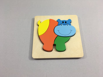 Puzzle en bois hippopotame