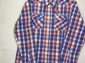 Chemise m.l carreaux bleu/rouge/écru