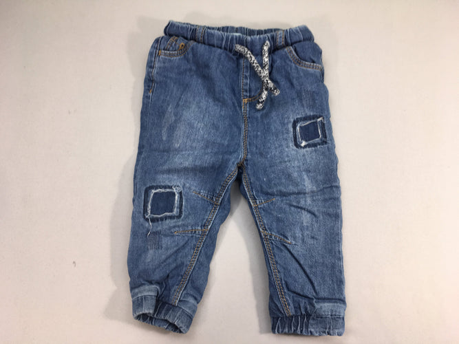 Jeans taille élastique doublé jersey, moins cher chez Petit Kiwi