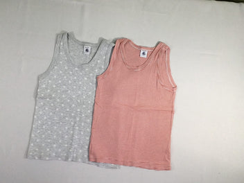 Lot de 2 chemisettes s.m orange rayé/gris étoiles