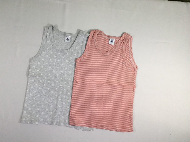 Lot de 2 chemisettes s.m orange rayé/gris étoiles, moins cher chez Petit Kiwi