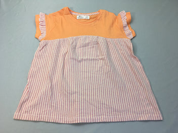 T-shirt m.c orange coton rayé