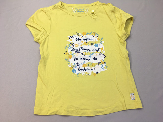 T-shirt m.c jaune Texte, moins cher chez Petit Kiwi