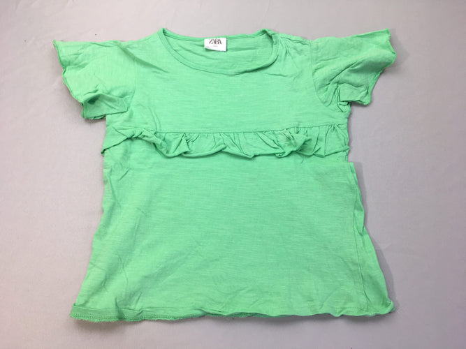 T-shirt m.c vert flammé froufrous, moins cher chez Petit Kiwi