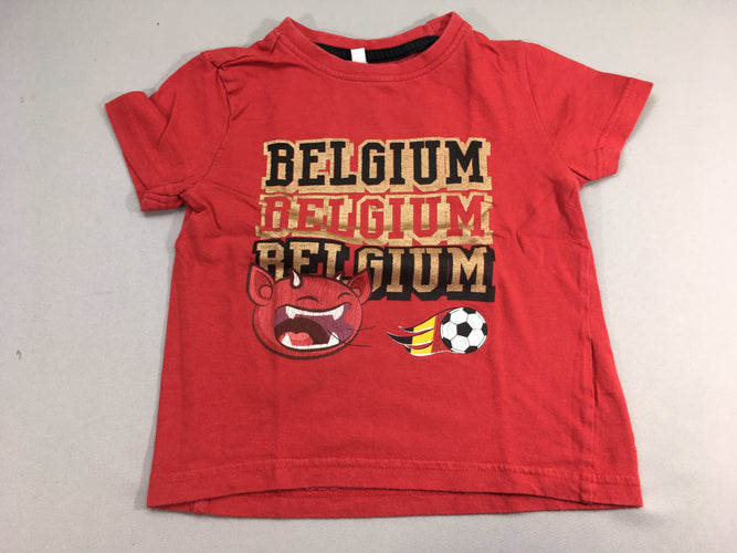 T-shirt m.c diable rouge, un peu décoloré, moins cher chez Petit Kiwi