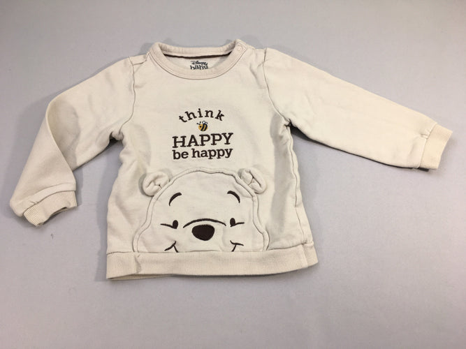 Sweat beige Winnie, légèrement bouloché, moins cher chez Petit Kiwi